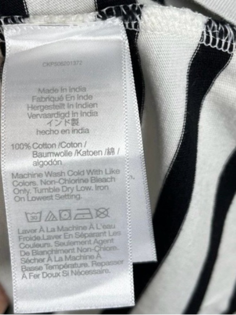 NWOT Madewell The Perfect Crewneck Tee Allday Jersey Striped Black White Medium - Picture 4 of 4